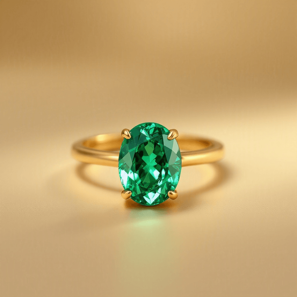 Emerald minimal ring design