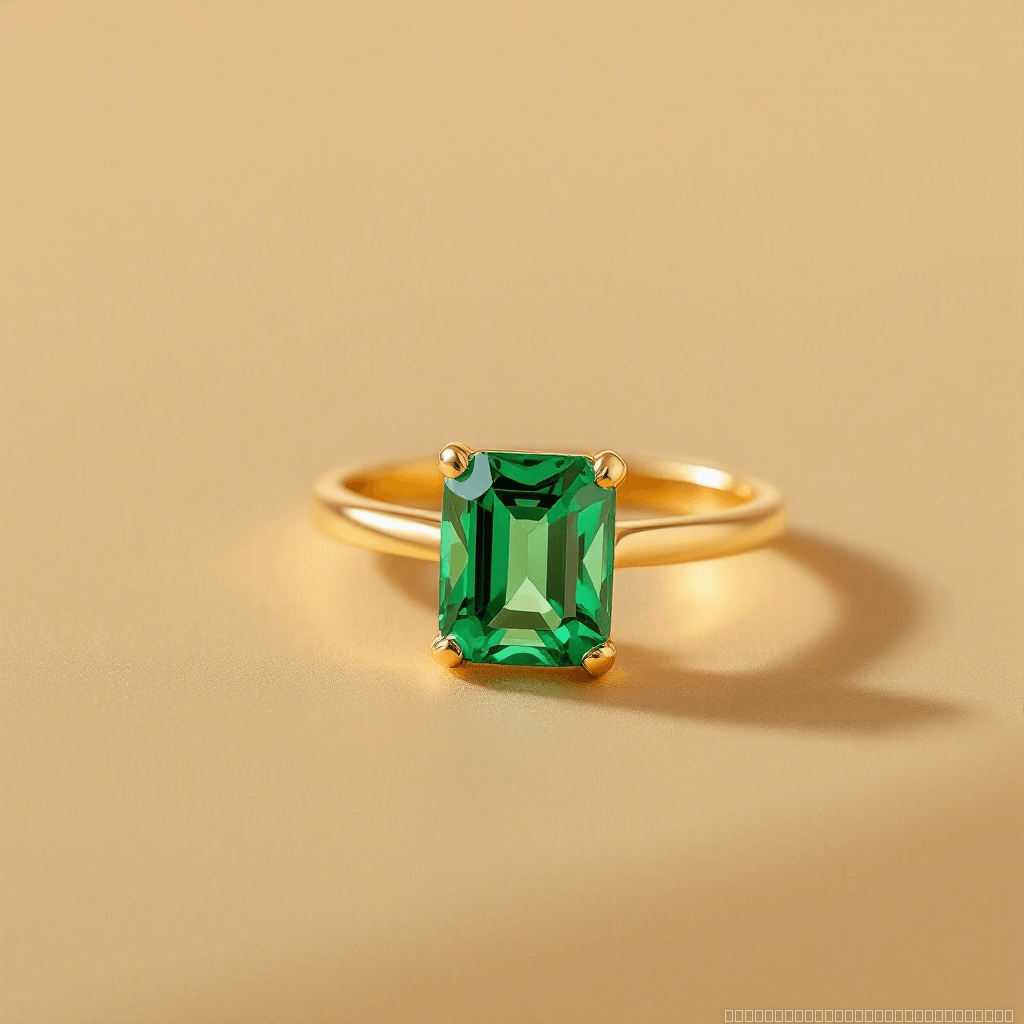 Emerald modern ring design