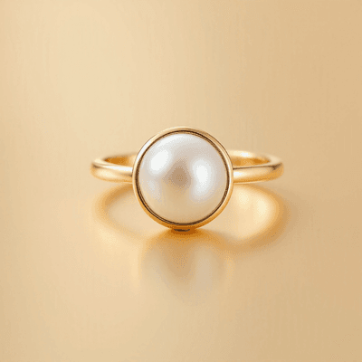 Pearl (Moti) ring in gold, minimal style — RashiRocks concept design