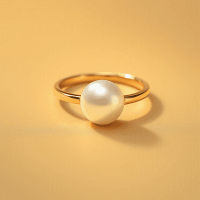 Pearl (Moti) ring in gold, modern style — RashiRocks concept design