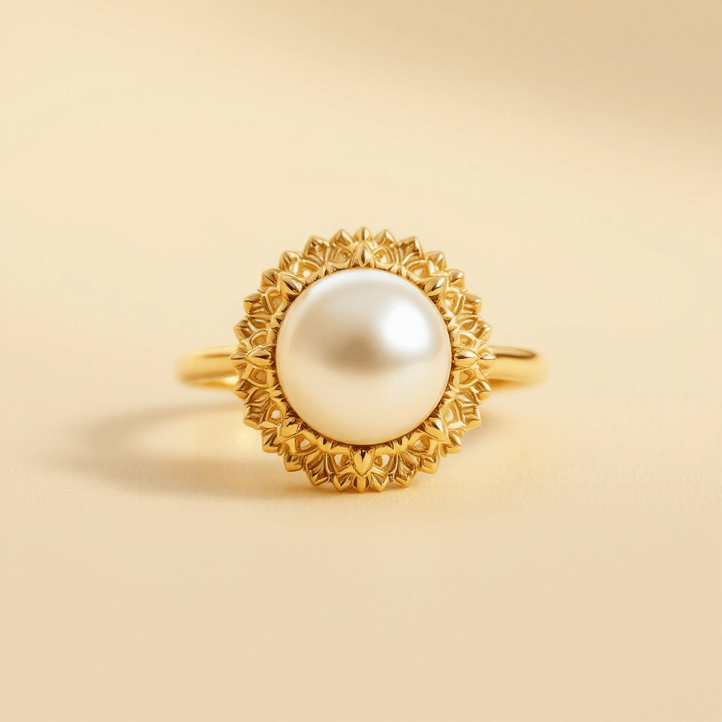 Pearl temple ring design