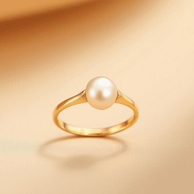 Pearl (Moti) ring in gold, traditional style — RashiRocks concept design