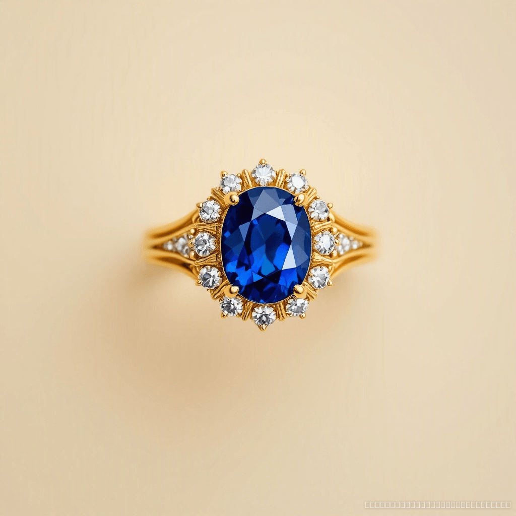 Blue Sapphire temple ring design